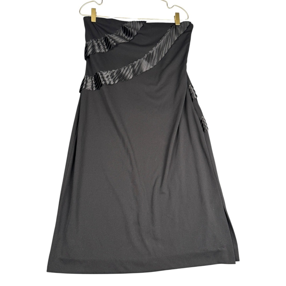 Vintage Victoria Royal Strapless Black Dress Pleated Satin Detail Size‎ 12 660